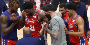 Beitragsbild des Blogbeitrags NBA: Sixers: Entwarnung nach Embiid-Schock 