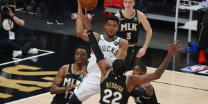 Beitragsbild des Blogbeitrags NBA: Ohne Young! Hawks schaffen Ausgleich gegen Milwaukee – Große Sorge um Giannis 