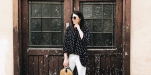 Beitragsbild des Blogbeitrags #Outfit: Circle Straw Bag x Polka Dots