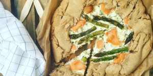 Beitragsbild des Blogbeitrags Dinkelgalette mit Spargel und Räucherlachs