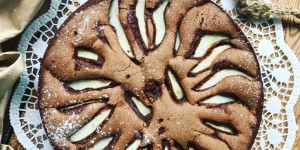 Beitragsbild des Blogbeitrags Schokotarte mit Birnen
