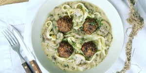Beitragsbild des Blogbeitrags Hackfleischbällchen mit Champignonsauce 