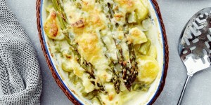 Beitragsbild des Blogbeitrags Kartoffel Spargel Gratin