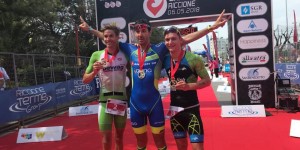 Beitragsbild des Blogbeitrags Steurer und Steger bei Challenge Riccione am Podest