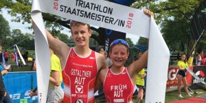 Beitragsbild des Blogbeitrags Früh und Gstaltner neue Triathlon Staatsmeister auf der Sprintdistanz