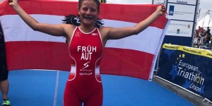 Beitragsbild des Blogbeitrags Magdalena Früh bei Sprint Triathlon Premium Europacup in Holten am Podest