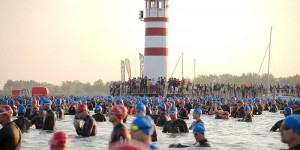 Beitragsbild des Blogbeitrags Austria Swim Open auf der Strecke des Austria Triathlon Podersdorf 