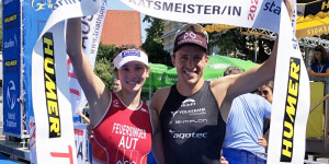 Beitragsbild des Blogbeitrags Feuersinger und Hollaus neue Triathlon-Staatsmeister 2022