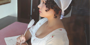 Beitragsbild des Blogbeitrags Regency dress sewing - the skirt part