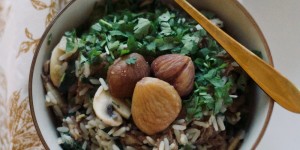 Beitragsbild des Blogbeitrags Pulled Beef One Pot mit Maroni, Spinat und Champignons