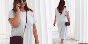 Beitragsbild des Blogbeitrags PLUS SIZE OUTFIT // Hellgraues T-shirt Dress