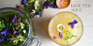 Beitragsbild des Blogbeitrags Ein Frühlings Kräutershot am Morgen für mehr Energie