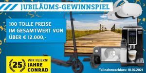 Beitragsbild des Blogbeitrags Jubiläums-Gewinnspiel: 25 Jahre Conrad