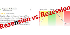 Beitragsbild des Blogbeitrags Rezension vs. Rezession 