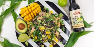 Beitragsbild des Blogbeitrags Lachs Cevichemit Bärlauch & Mango
