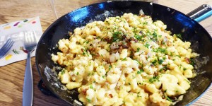 Beitragsbild des Blogbeitrags Käsespätzle (Kasnockerl) 