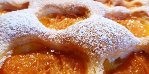 Beitragsbild des Blogbeitrags Eierlikör Marillenkuchen vom BlechMarillenkuchen