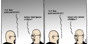 Beitragsbild des Blogbeitrags „Wenn man zurückblickt, geht es wieder bergauf“ – 2015 in Cartoons und Schlagzeilen