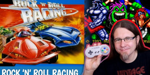 Beitragsbild des Blogbeitrags Ein futuristischer Retro-Rock-Racer • ROCK ‚N‘ ROLL RACING (SNES)