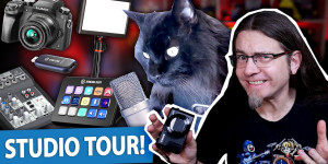 Beitragsbild des Blogbeitrags Medienmacher & YouTuber Studio-Tour mit Katzenunterstützung  