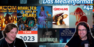 Beitragsbild des Blogbeitrags Jahresrückblick, Gremlins, Alan Wake 2, Percy Jackson, Anhalter, Wish uvm! • Das Medienformat #42 