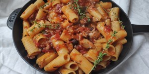 Beitragsbild des Blogbeitrags Pasta alla Cacciatora