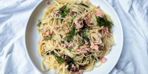 Beitragsbild des Blogbeitrags Pasta al Salmone & Limone 