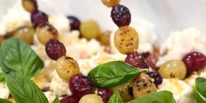 Beitragsbild des Blogbeitrags Burrata mit gegrillten Trauben