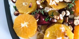 Beitragsbild des Blogbeitrags Rote Rüben mit Orangen auf Joghurt 