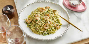 Beitragsbild des Blogbeitrags Spaghetti aglio e olio mit Garnelen