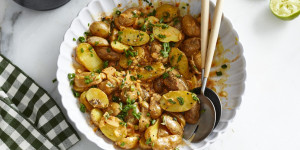 Beitragsbild des Blogbeitrags Kartoffelsalat mit Kimchi