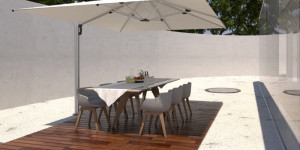 Beitragsbild des Blogbeitrags Checkliste: Ein großer Sonnenschirm für Garten und Terrasse!