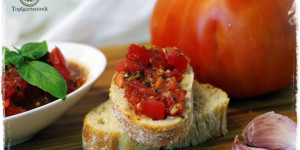 Beitragsbild des Blogbeitrags Schnelles Ciabatta Rezept mit Trockenhefe und Tomaten-Bruschetta aus Pikantes Gebäck von Christian Ofner! 
