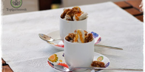 Beitragsbild des Blogbeitrags Frozen Yogurt selber machen mit Honig und Walnüssen, Rezept und Buchtipp