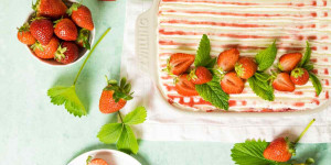 Beitragsbild des Blogbeitrags Italienisches Erdbeer-Tiramisu mit Mascarpone und Sahne ohne Ei 