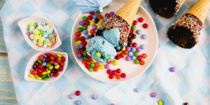 Beitragsbild des Blogbeitrags Schlumpfeis selber machen, Blauer Engel