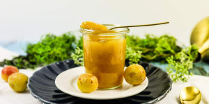 Beitragsbild des Blogbeitrags Raffinierte Mirabellenmarmelade mit Vanille und 2:1 Gelierzucker