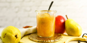 Beitragsbild des Blogbeitrags Apfel-Birnen Marmelade optional mit Zimt oder Vanille 