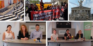 Beitragsbild des Blogbeitrags Aviso: Inside Politics sucht Leserfragen zu NEOS, KPÖ und GRÜNE