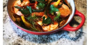 Beitragsbild des Blogbeitrags Gastbeitrag: Plateful Flavors – Garnelen Eintopf