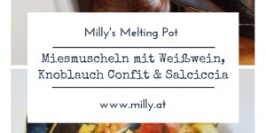 Beitragsbild des Blogbeitrags Miesmuscheln mit Weisswein, Knoblauch Confit & Salciccia 