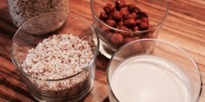 Beitragsbild des Blogbeitrags Haselnussmilch: Nussmilch zu Hause selbst gemacht 