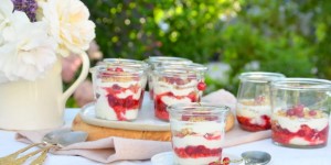 Beitragsbild des Blogbeitrags Ribisel-Mascarpone-Dessert im Glas – erfrischend & fein 