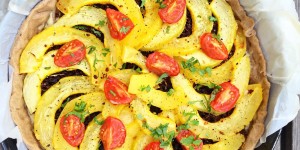 Beitragsbild des Blogbeitrags Spaghettikürbis Quiche