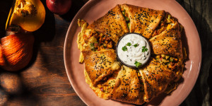 Beitragsbild des Blogbeitrags Herbstlicher Brunch Kranz