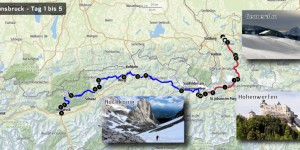 Beitragsbild des Blogbeitrags Weitwandern Salzburg – Innsbruck: Route Tag 1-5 