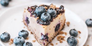 Beitragsbild des Blogbeitrags Vegan Blueberry Cheesecake 