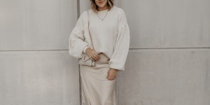 Beitragsbild des Blogbeitrags White, Beige und keine Schwangerschaftsmode