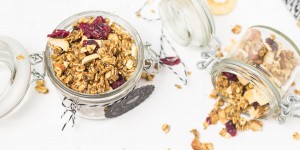Beitragsbild des Blogbeitrags Apfel-Zimt Granola/ Apple-cinnamon granola