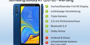 Beitragsbild des Blogbeitrags Triple Kamera zum Einstiegspreis: Das Samsung Galaxy A7 (2018) 